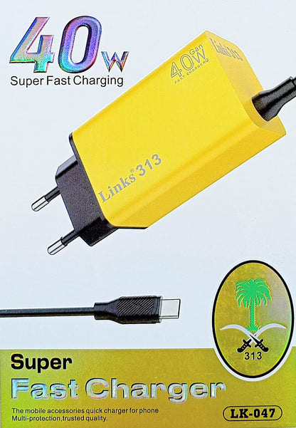 Super Fast 40W Charger with Cable – Links 313